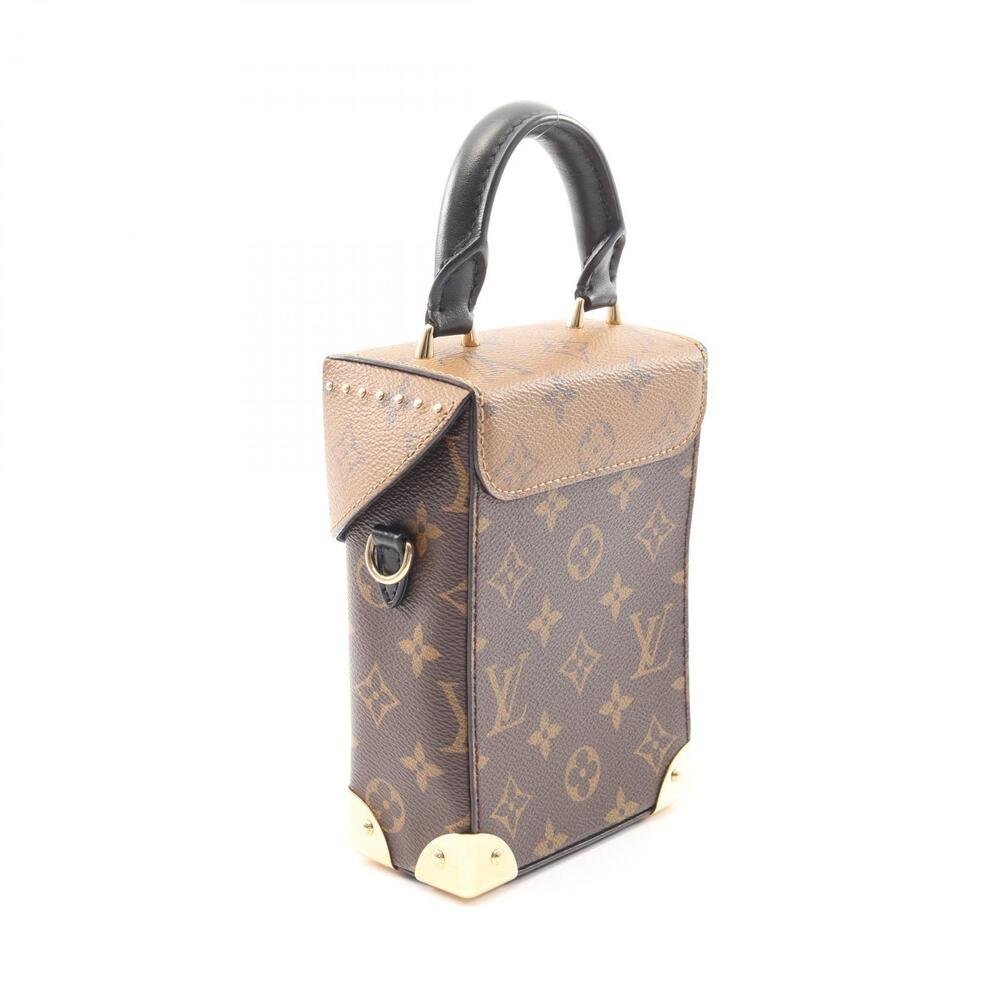 Louis Vuitton Handbag Brown Camera Canvas Monogram Reverse Leather Brown
